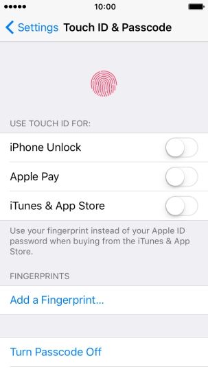 Press Turn Passcode Off and key in the phone lock code.