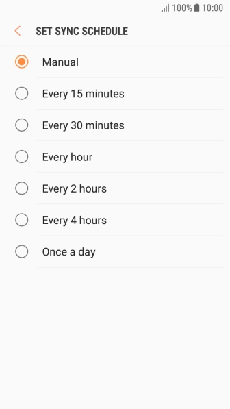 Press the required setting.