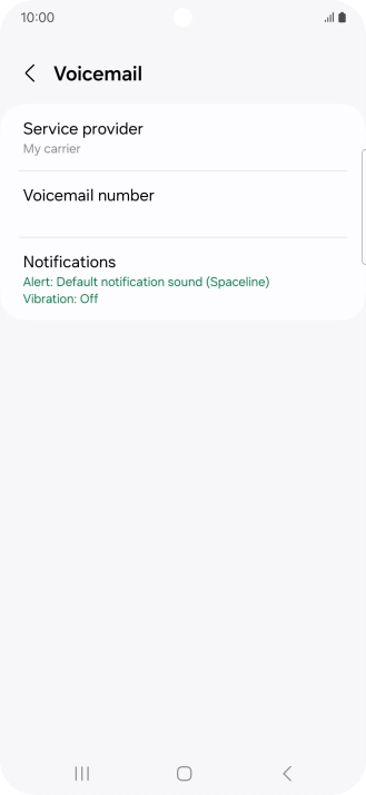 Press Voicemail number.