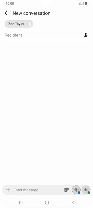 Press the text input field and write the text for your picture message.