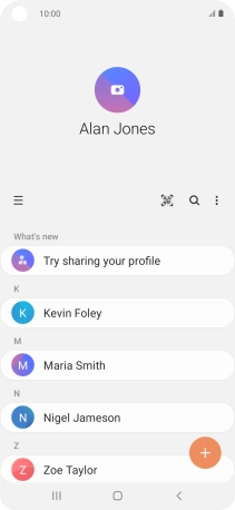 Press the required contact.