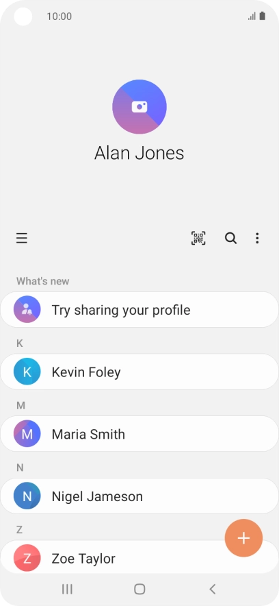 Press the required contact.