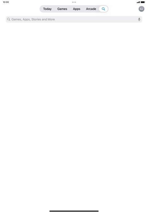 Press the search field.