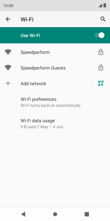 Press the required Wi-Fi network.