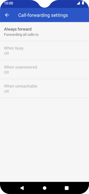 Press the required divert type.