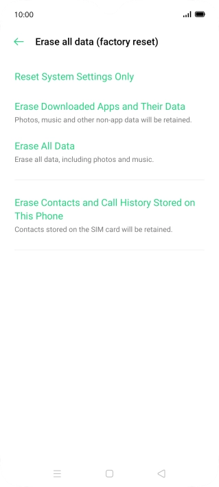 Press Erase All Data.