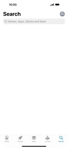 Press the search field and key in the name or subject of the required app.