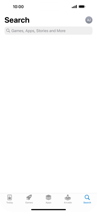 Press the search field and key in the name or subject of the required app.