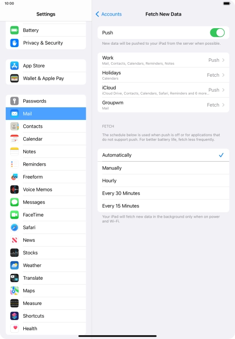 Press the indicator next to 