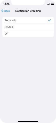 Press the required setting.