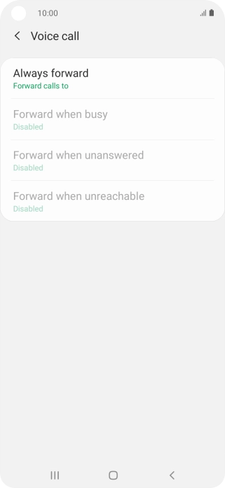 Press the required divert type.
