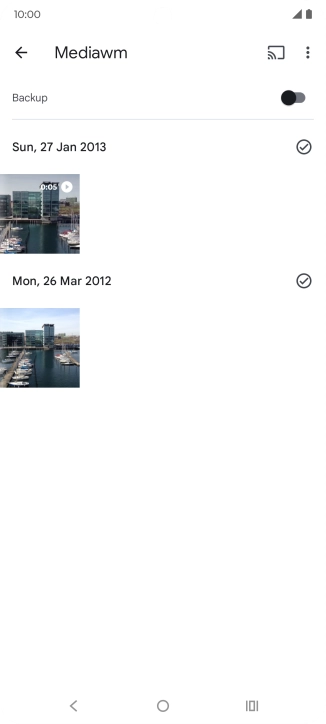 Press and hold any picture or video.