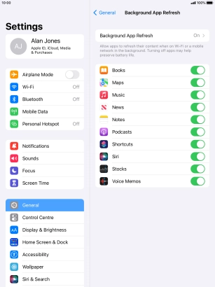 Press Background App Refresh.