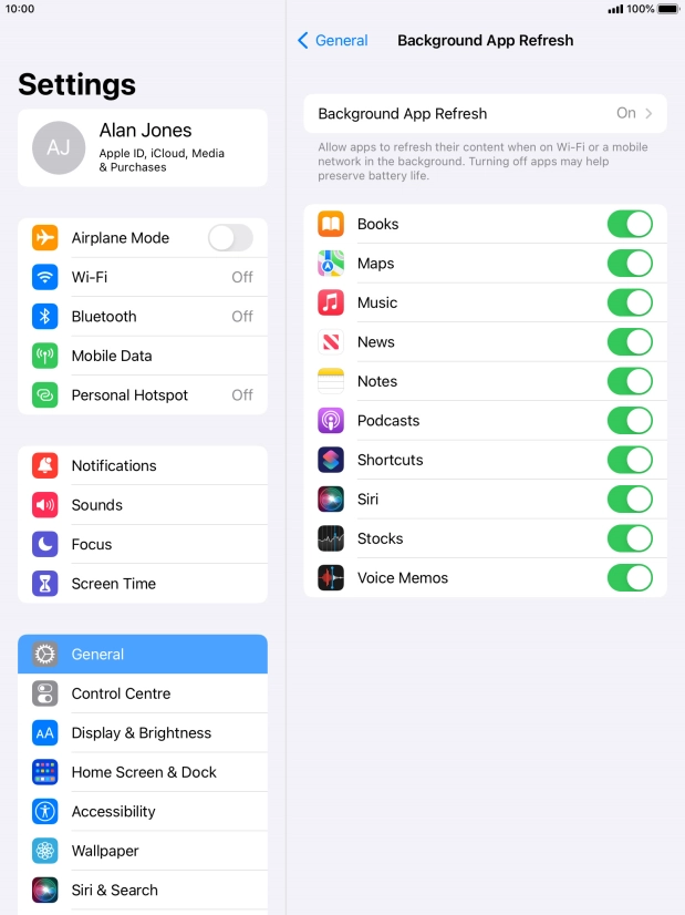 Press Background App Refresh.