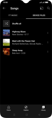 Press the required audio file.