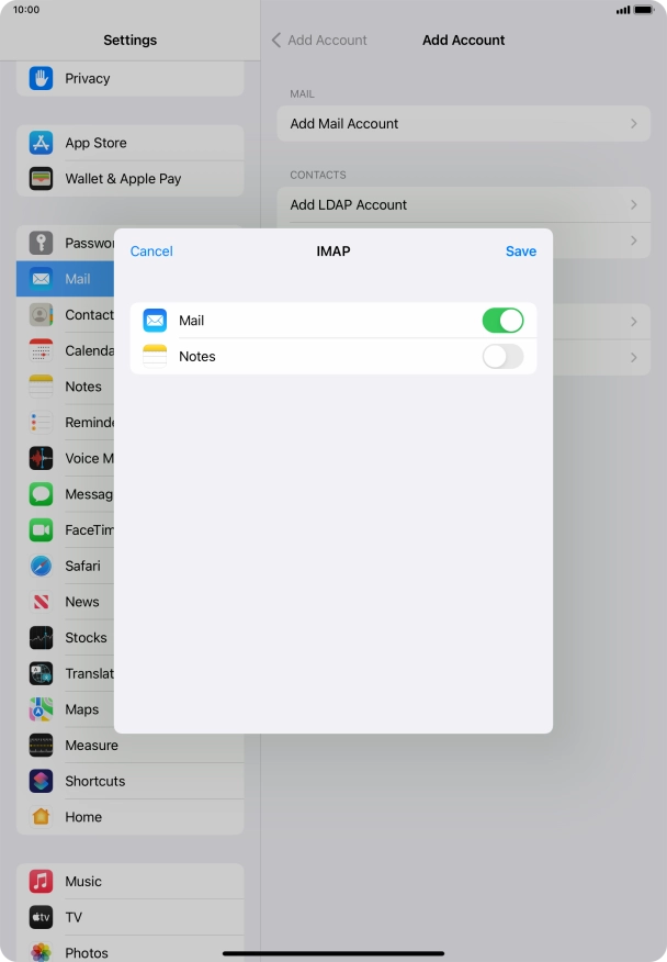 Press Save. Your email account has now been set up. To select more settings for incoming and outgoing server, proceed with the following steps.