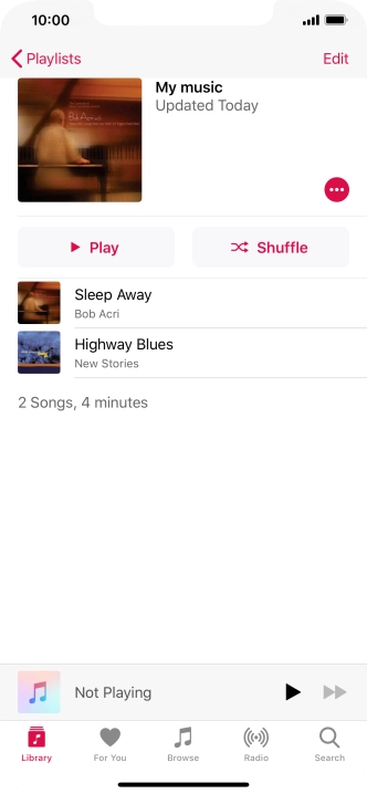Go to the required category or playlist and press the required audio file.
