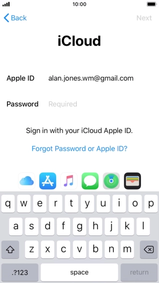 Press the field next to 