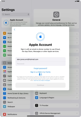 Press Password and key in the password for your Apple ID.