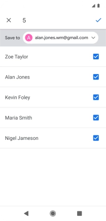 Press the fields next to the required contacts to select them.
