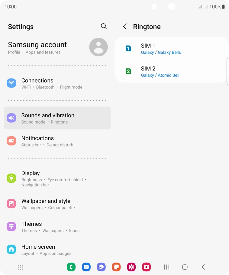 Press the required SIM.
