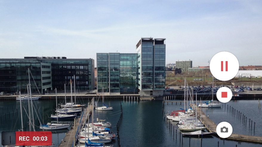 Press the stop icon to stop recording.