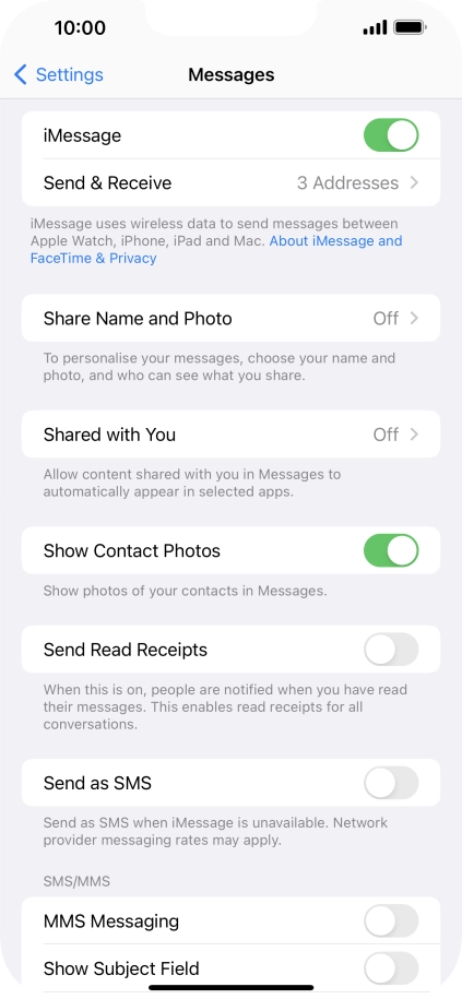 Press the indicator next to 