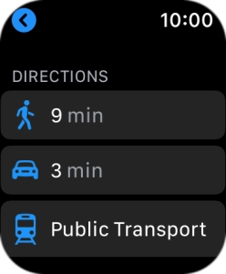 Press the required mode of transportation.