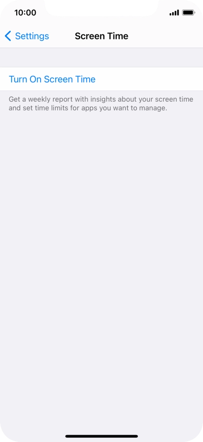 Press Turn On Screen Time.