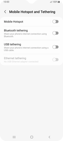 Press Mobile Hotspot.