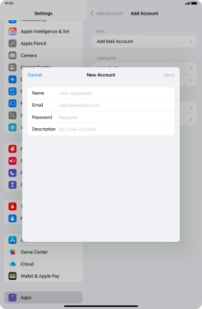 Press Name and key in the required sender name.
