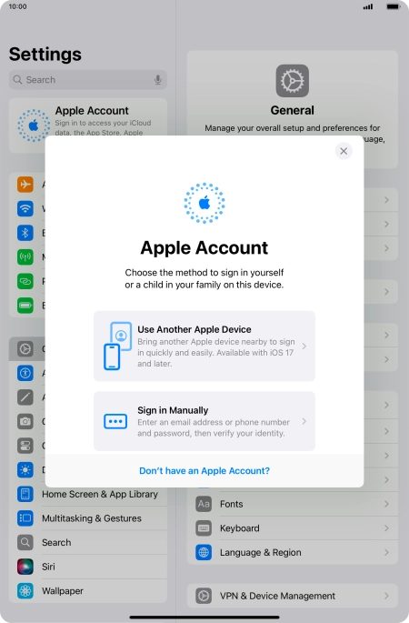 Press Sign in Manually.