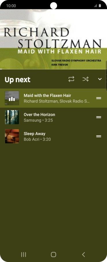 Press the repeat icon to turn the function on or off.