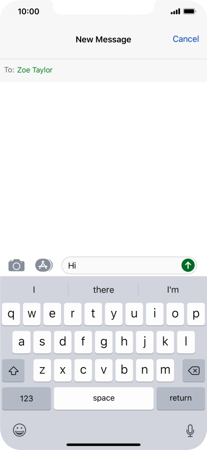 Press the send icon.