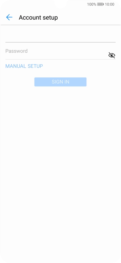 Press Password and key in the password for your email account.