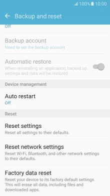 Press Factory data reset.