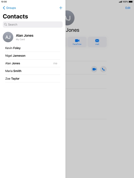 Press the new contact icon.