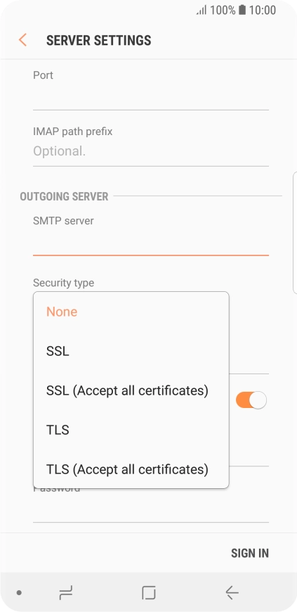Press None to turn off the function.