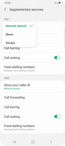 Press Always to turn on caller identification.