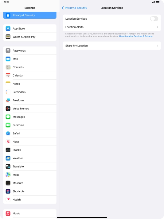 Press the indicator next to 