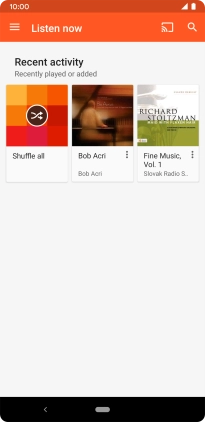 Slide your finger right starting from the left side of the screen.
