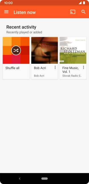 Slide your finger right starting from the left side of the screen.