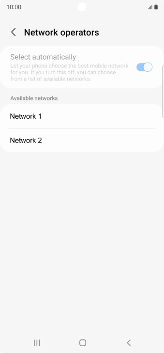 Press the required network.