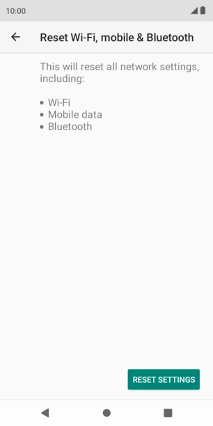 Press RESET SETTINGS.