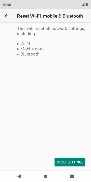 Press RESET SETTINGS.