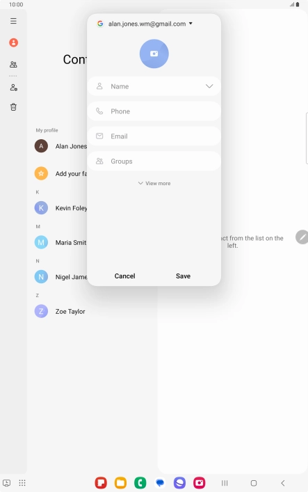 Press the address book drop down list.