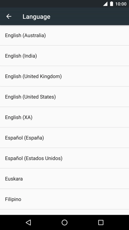 Press the required language.