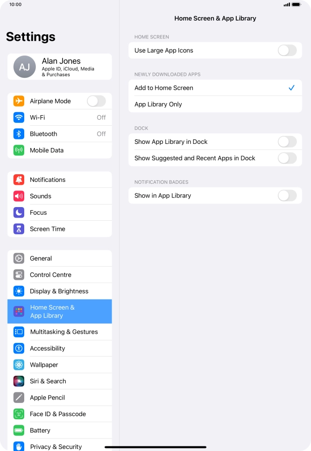 To add new downloaded apps to both the home screen and App Library, press Add to Home Screen.