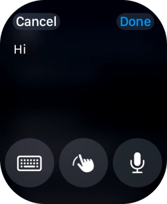 Press the microphone icon and record the message.