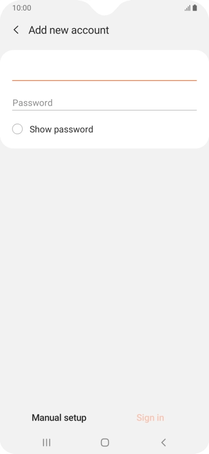 Press Password and key in the password for your email account.